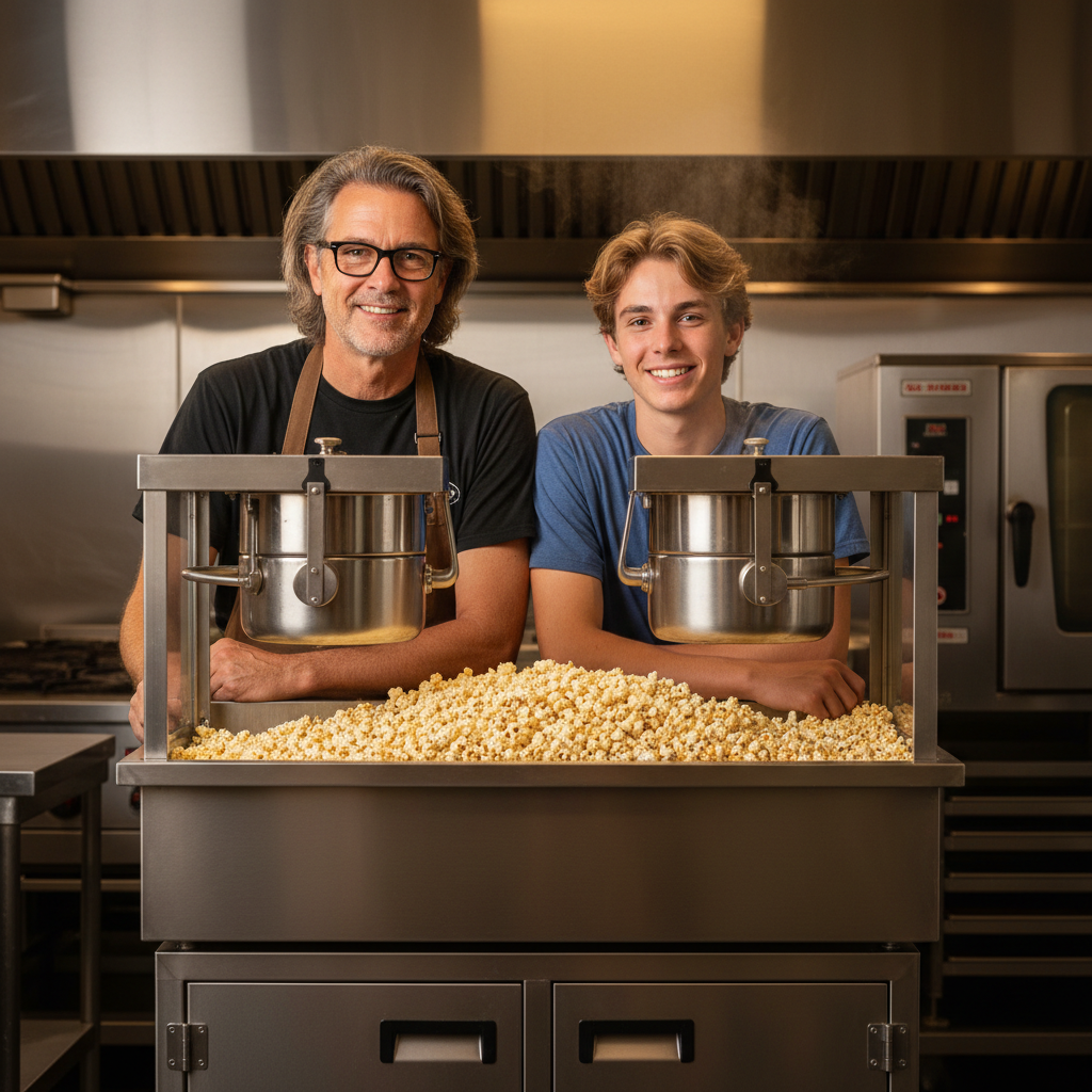 Artisan popcorn being crafted